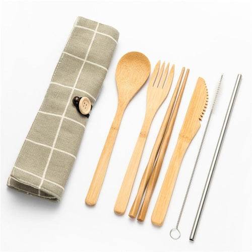 Bamboo Traveling Cutlery Set - Big J's Showstoppin' Store